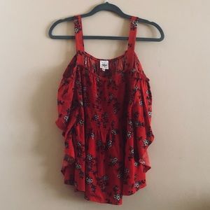 Red flowered top